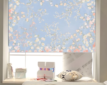Flourishing peonies custom made made printed window (FL-13) roller shade regular canvas or blackout.