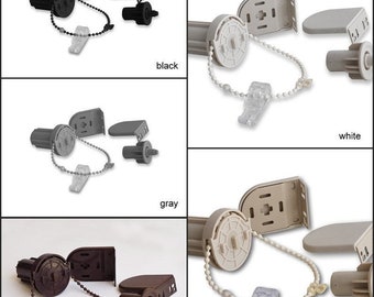 Roller shade hardware kit inside or outside mounting accessories and fittings with chain operation available in 5 modern colors