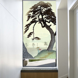 Lone pine tree Kasamatsu art custom made printed (JAP36) window roller blind, french door, bay window, regular or blackout  shade