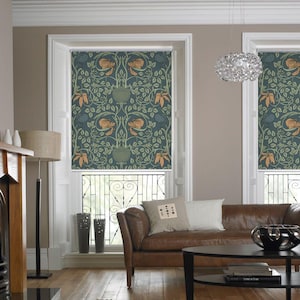 Victorian vintage floral patterned design seamless printed (VNT83) custom made window roller blind regular or blackout shade, cord(less)