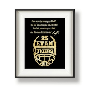 Football Senior Night - Football Player Gifts - Personalized Football Gifts - Gifts for Football Players - TBF - Gold Face Mask