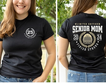 Personalized Football Senior Mom Shirt 2024, Senior Football Mom, Team Mom Football TShirt, Class of 2024, Jersey Number on Front