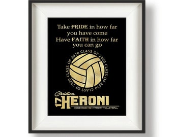 Volleyball Team Gifts - Volleyball Senior Gifts - Volleyball Senior Night Gift - Senior Night Volleyball Gift - Take Pride - Nameplate