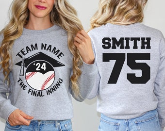 Custom Baseball Senior Night Sweatshirt, Senior Baseball Mom Sweatshirt, Senior Dad, Team Name Shirt, The 7th Inning, Senior Night Gift