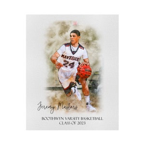Basketball Senior Gift, Basketball Coach Gift, Basketball Gifts for Team, Personalized Watercolor, Senior Night Gift, Boys Basketball Gift