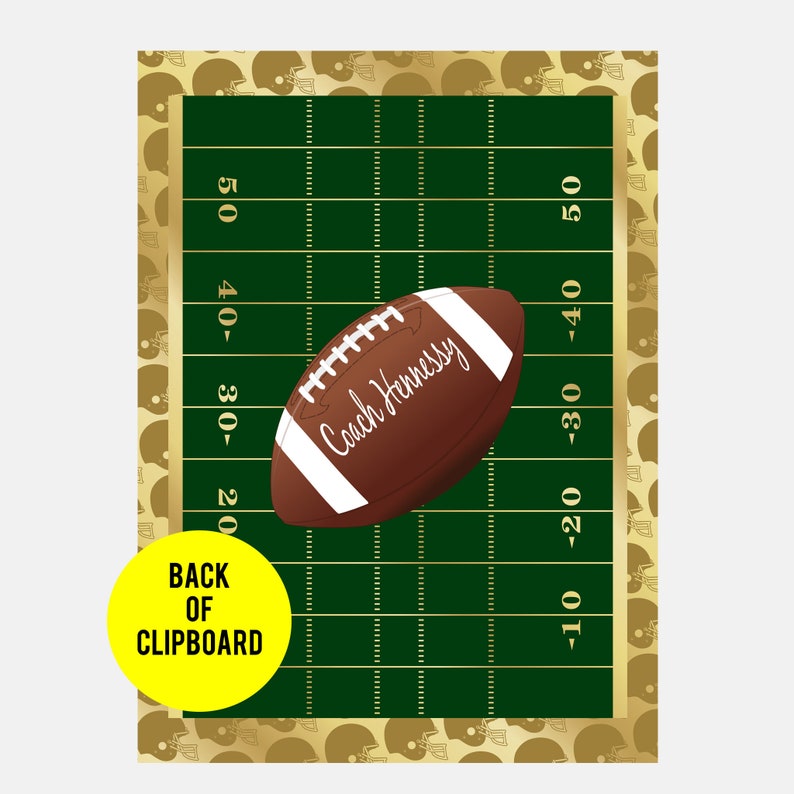 Football Coach Clipboard Personalized Sports Clipboard Etsy