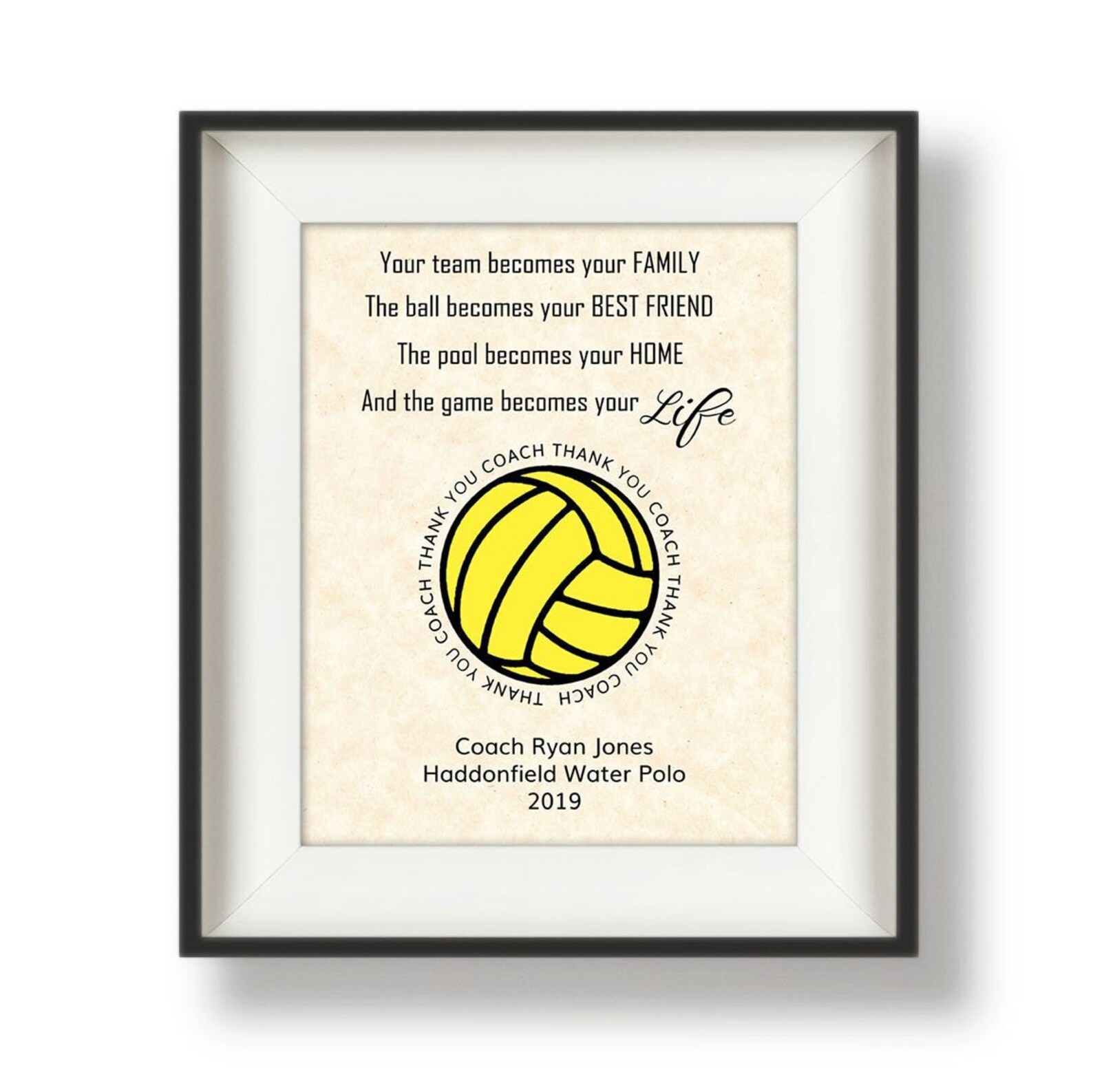 Water Polo Coach Gift Water Polo Gifts Coach Gift Thank Etsy