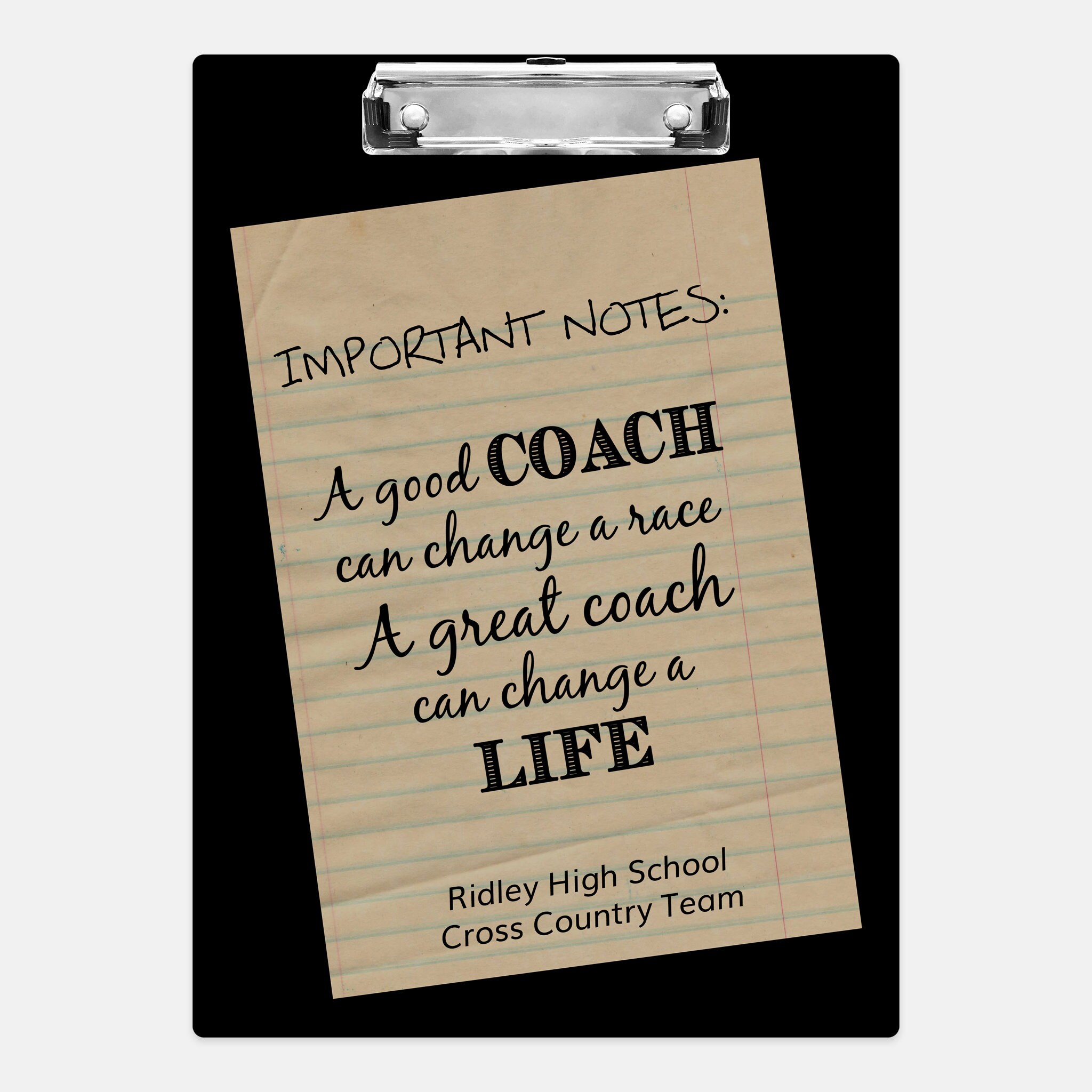 Custom Coach Clipboards A Good Coach Can Change a Race Quote Etsy