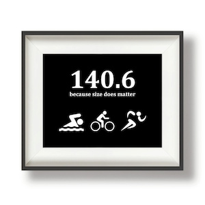 Funny Running Gift, Triathlon Gifts, Triathlete Gifts for Men, Runner Gift, 8&quot; x 10&quot;, Because Size Does Matter