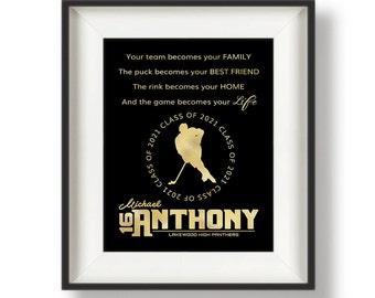 Hockey Senior Gift - Ice Hockey Gifts - Personalized Hockey Gifts - Ice Hockey Gifts for Girls - Gift for Hockey Player - TBF Namplate