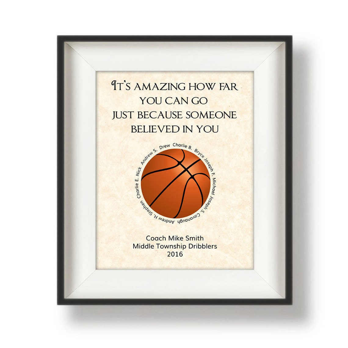 Basketball Coach Print Basketball Gift Ideas Personalized Etsy
