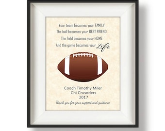 Gifts for Football Coaches - Football Coaches Gifts - Football Coach Gift Ideas - Personalized Football Coach Gifts - 8 x 10 - Your Life