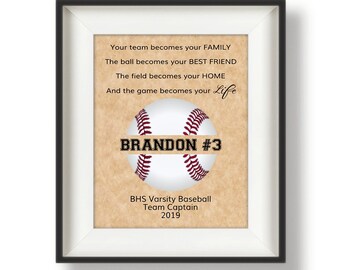 Baseball Senior Gift - Personalized Baseball Gifts for Team - Baseball Senior Night Gift - Monogram Ball - Team Becomes Family