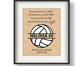 Volleyball Senior Gift - Personalized Volleyball Gifts for Girls - Volleyball Team Gifts - Senior Night Gift - Team Quotes-TBF Monogram Ball