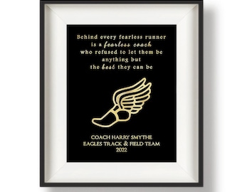 Track Coach Gift, Cross Country Coach Gift, Personalized, XC Coach, Coach Gifts Cross Country,Track Gifts, Thank You Gift for Coach,Fearless