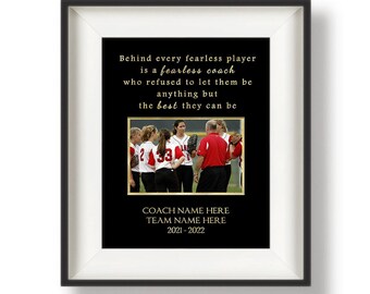 Softball Coach Gift, Coach Softball, Personalized Gifts for Coaches, Softball Gifts, Softball Prints, Senior Night, 8 x 10, Fearless