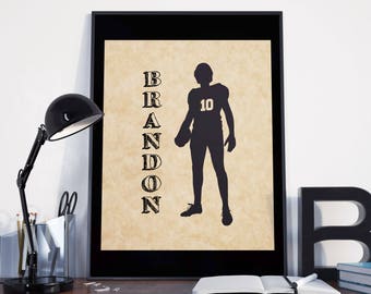 Football Gifts for Players - Football Gifts for Kids - Football Decor for Boys - Gifts for Athletes - Youth Football - Custom Player