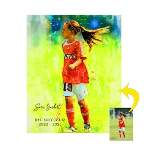 Girls Soccer Gifts, Soccer Senior Night Gifts, Soccer Coach Gift, Gifts for Team, Senior Night Soccer, Boys Soccer, Personalized Watercolor