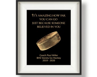 Hockey Coaches Gifts - Ice Hockey Coach Gift - Gift for Hockey Coach - Hockey Coach Gift Ideas - Gift from Team - It's Amazing - Gold