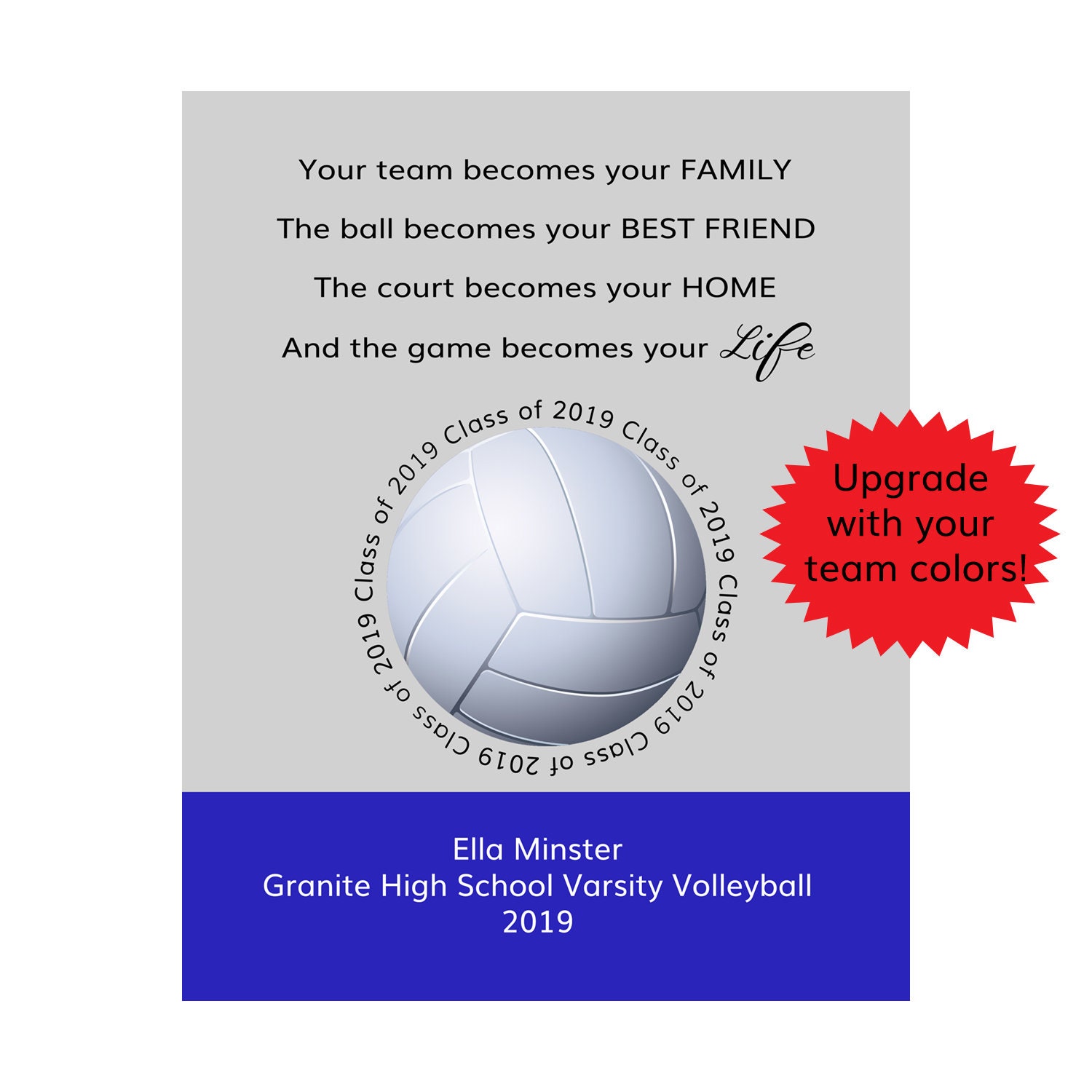 Volleyball Senior Night Gift Senior Night Volleyball Gift Etsy