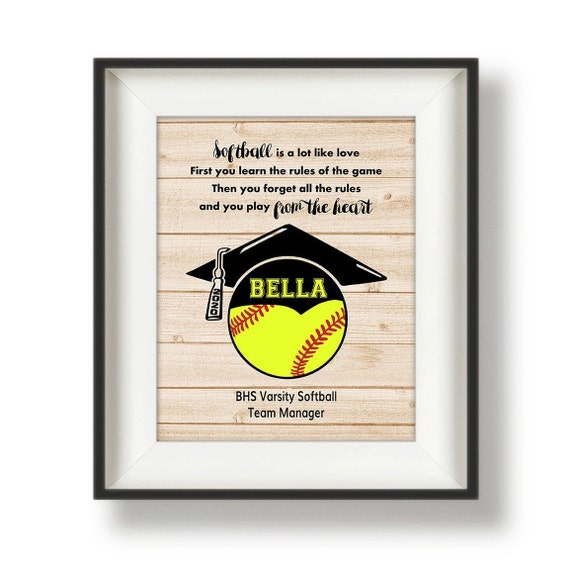 Softball Team Gift Senior Gifts Softball Graduation Etsy