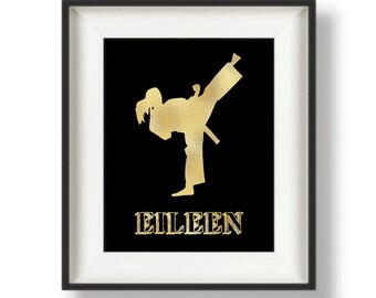 Personalized Karate Gift - Karate Girl - Karate Gifts for Kids - Karate Print - Taekwondo Gifts - MartialArts - Karate Wall Art - 8 x10