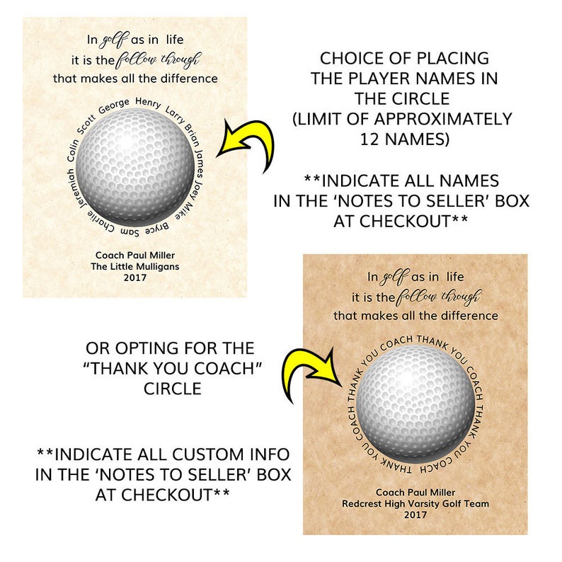 Golf Coach Gifts Personalized Coach Gifts Golf Team Gift Etsy