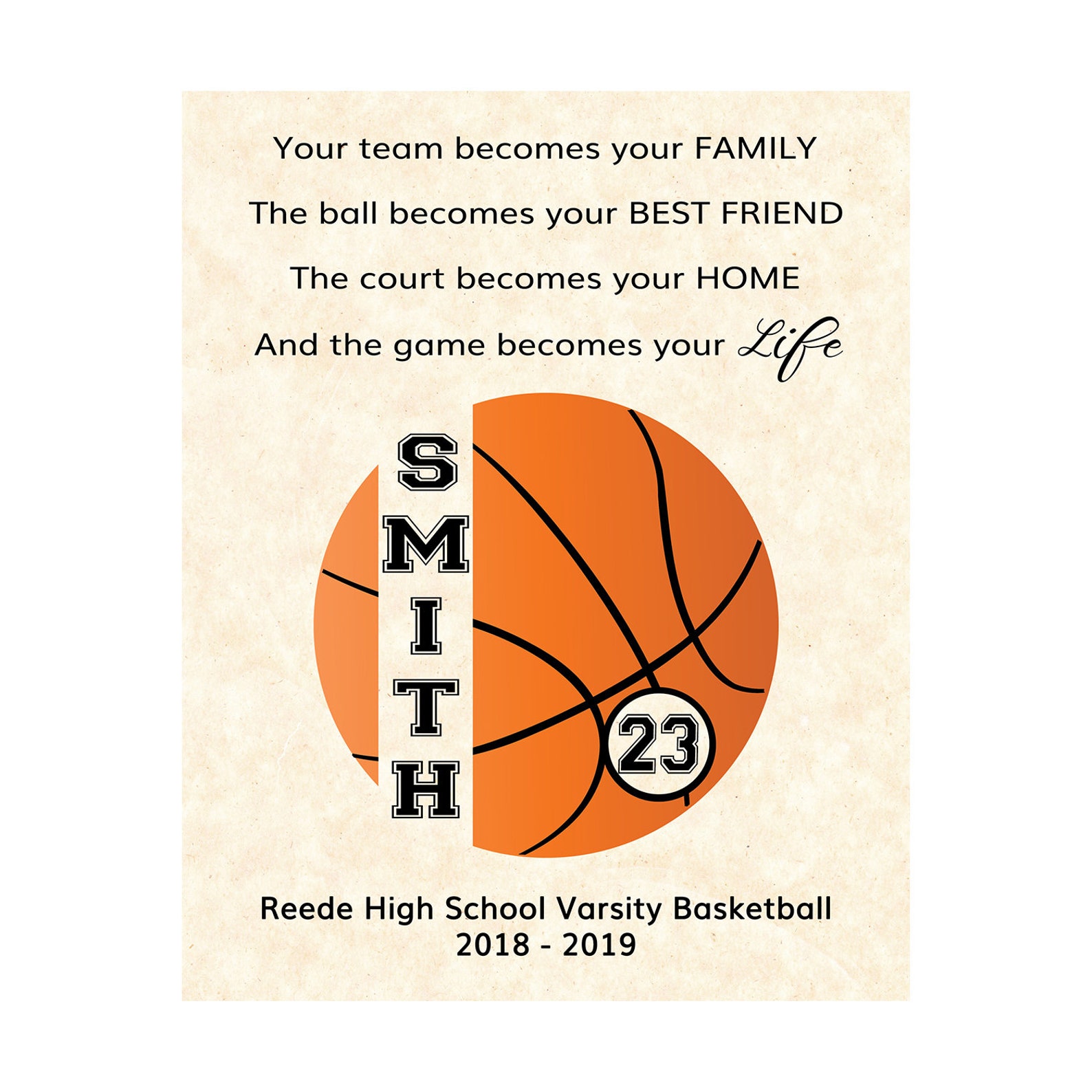 Basketball Senior Gift Basketball Gifts for Team Senior Etsy