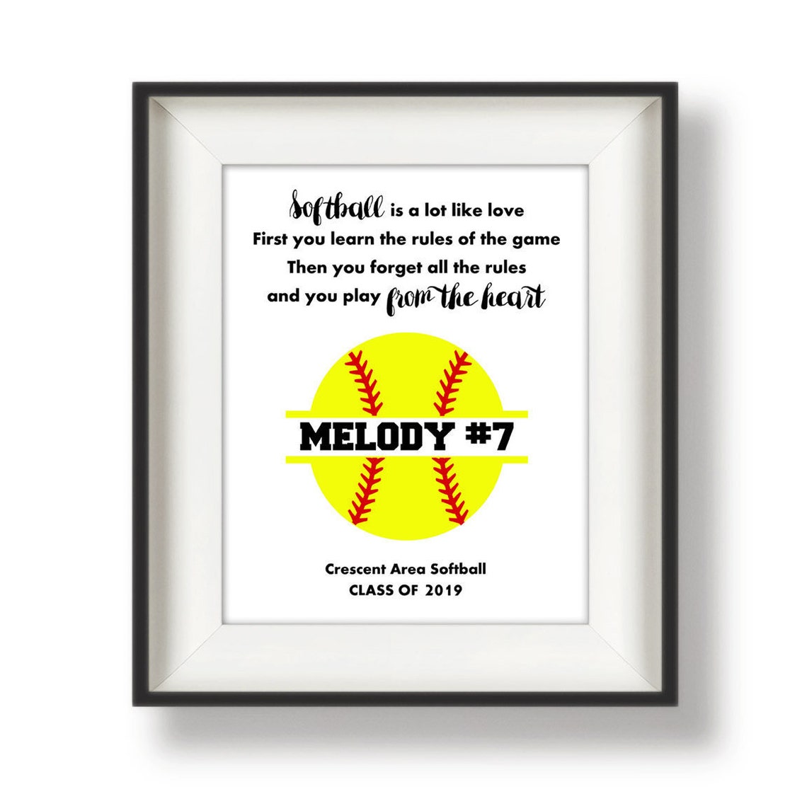 Softball Quote Personalized Softball Team Gift Softball Etsy