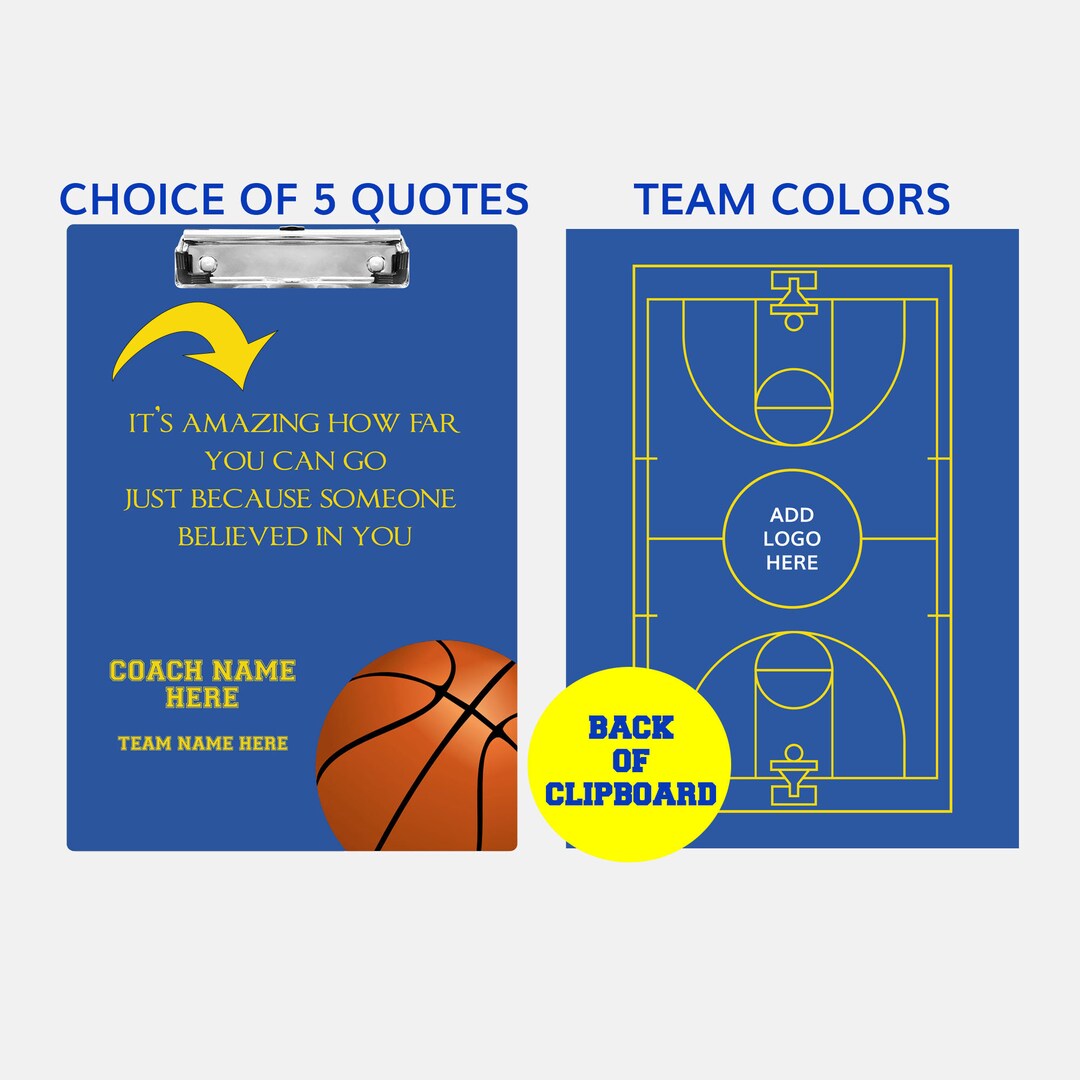 Custom Coach Clipboard, Basketball Coach Clipboard, Basketball Coach