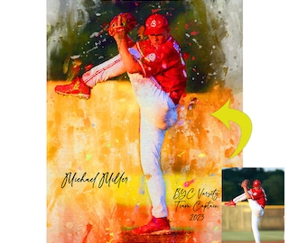 Baseball Senior Night, Baseball Coach Gift, Baseball Player Gifts, Personalized Watercolor, Gifts for Baseball Players, Baseball Gift Ideas