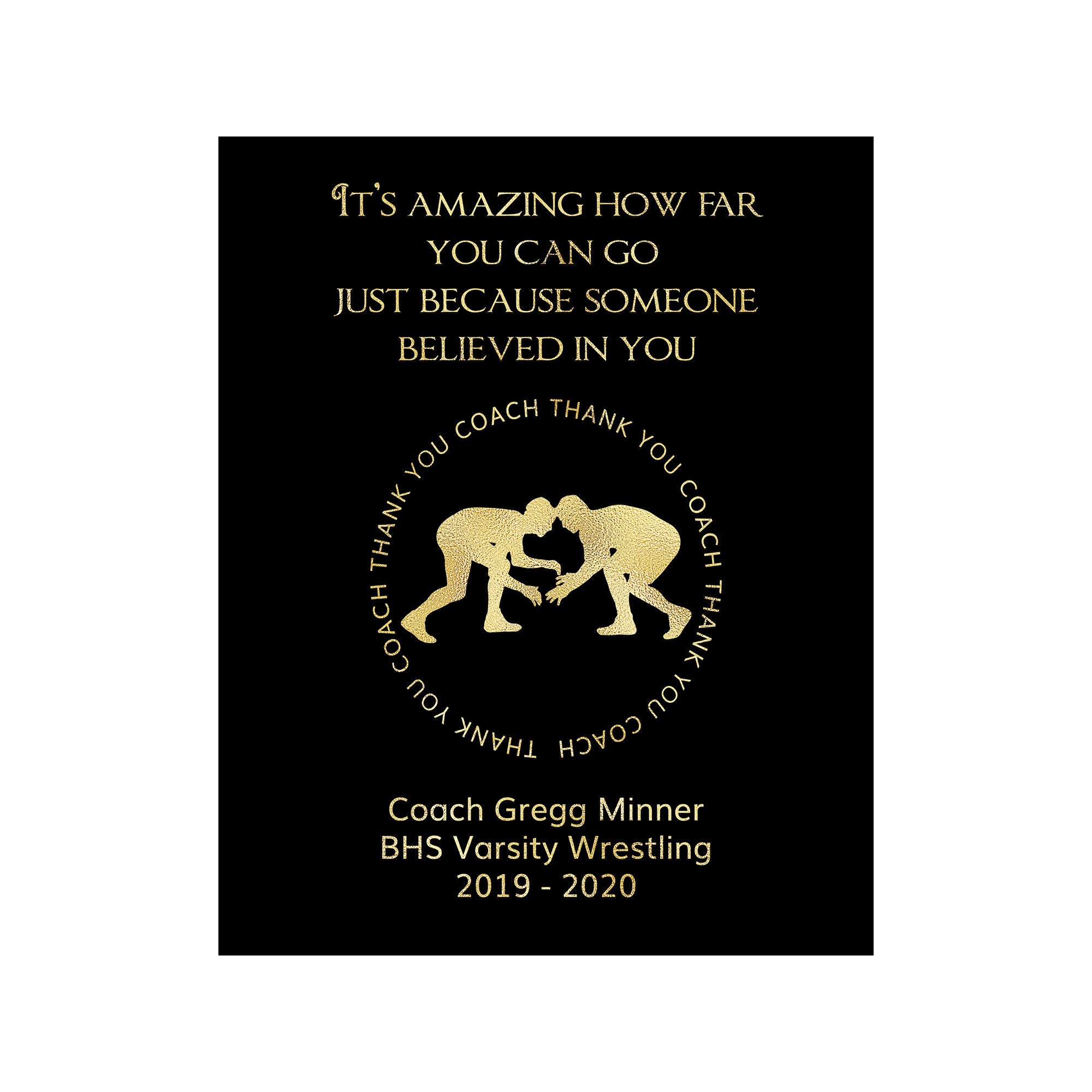 Personalized Wrestling Coach Gift Gifts for Wrestling Etsy