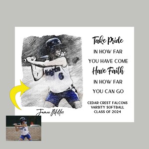Softball Senior Night, Softball Coach Gift, Softball Player Gifts, Personalized Pencil Sketch,Gifts for Softball Players,Softball Gift Ideas