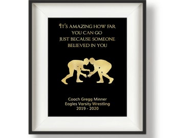 Personalized Wrestling Coach Gift, Gifts for Wrestling Coaches, Female Wrestling Coach Gift Ideas, Gift for Coach, 8 x 10, It's Amazing