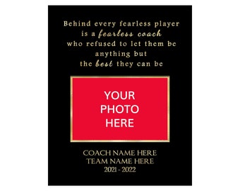 Football Coaches Gift - Football Senior Night - Gifts for Football Coaches - Football Player Gifts - Personalized - Fearless - Photo