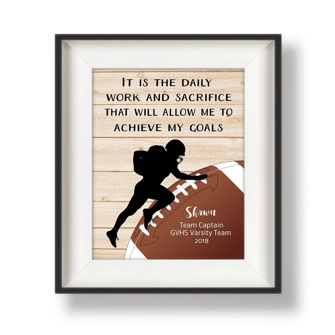 Senior Night Football Gifts Football Player Gift Football Wall Art  Personalized Athlete Gift Sports Quote Daily Work - Etsy Finland