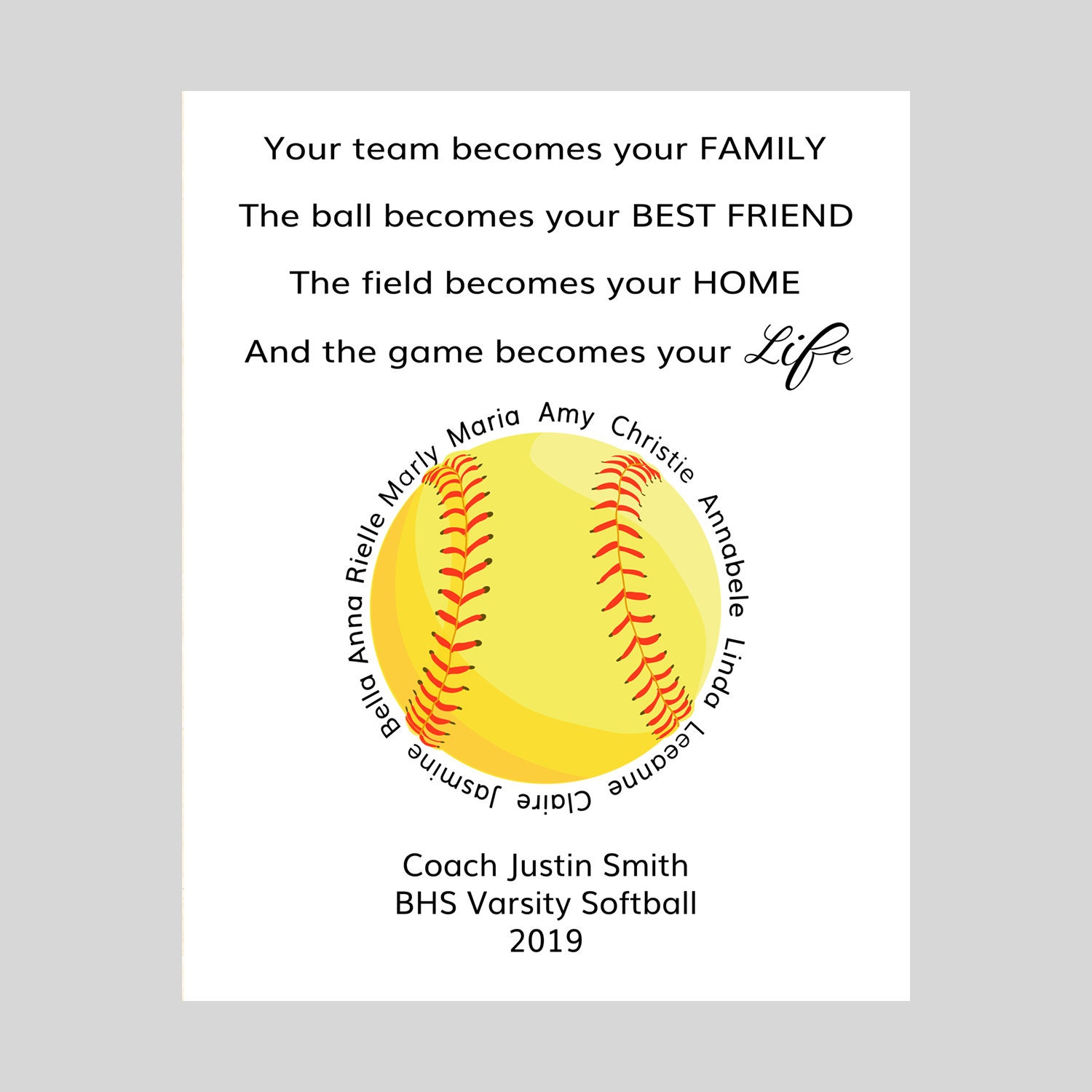 Coach Gifts Softball Gifts for Softball Coach Personalized Etsy