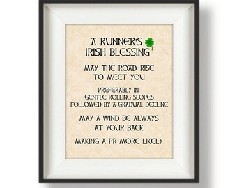 Irish Blessing Wall Print - Mothers Day Runner Gifts - Running Quote - Gifts for the Runner - Best gifts for Runners - Marathon Gift