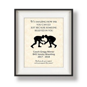 Gifts for Wrestling Coaches - Wrestling Coach Gift Ideas - Personalized Coach Gifts - Gift for Coach - Thank You Coach -8 x 10- It's Amazing