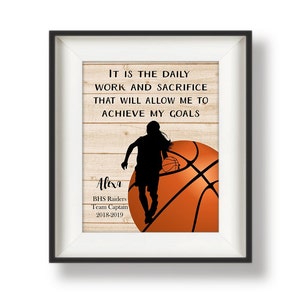 Basketball Senior Night Gifts - Basketball Player Gift - Basketball Senior Gifts - Personalized Basketball Poster- Athlete Gift - Daily Work