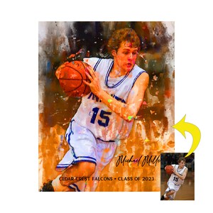 Basketball Graduation Gifts, Basketball Senior Night Gift, Basketball Coach Gift, Gifts for Team, Personalized Watercolor, Basketball Gift
