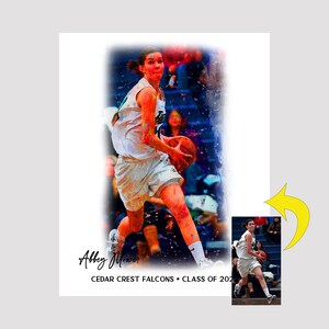 Personalized Watercolor, Basketball Gift, Basketball Graduation Gifts, Basketball Senior Night Gift, Basketball Coach Gift, Gifts for Team