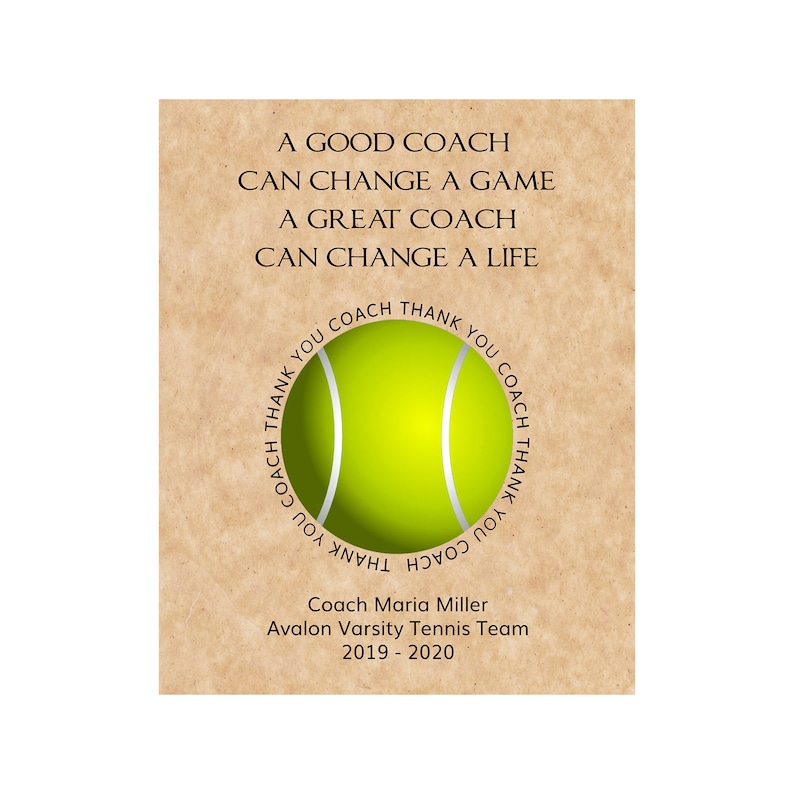 Gift for Tennis Coach Tennis Gifts Coach Personalized Etsy