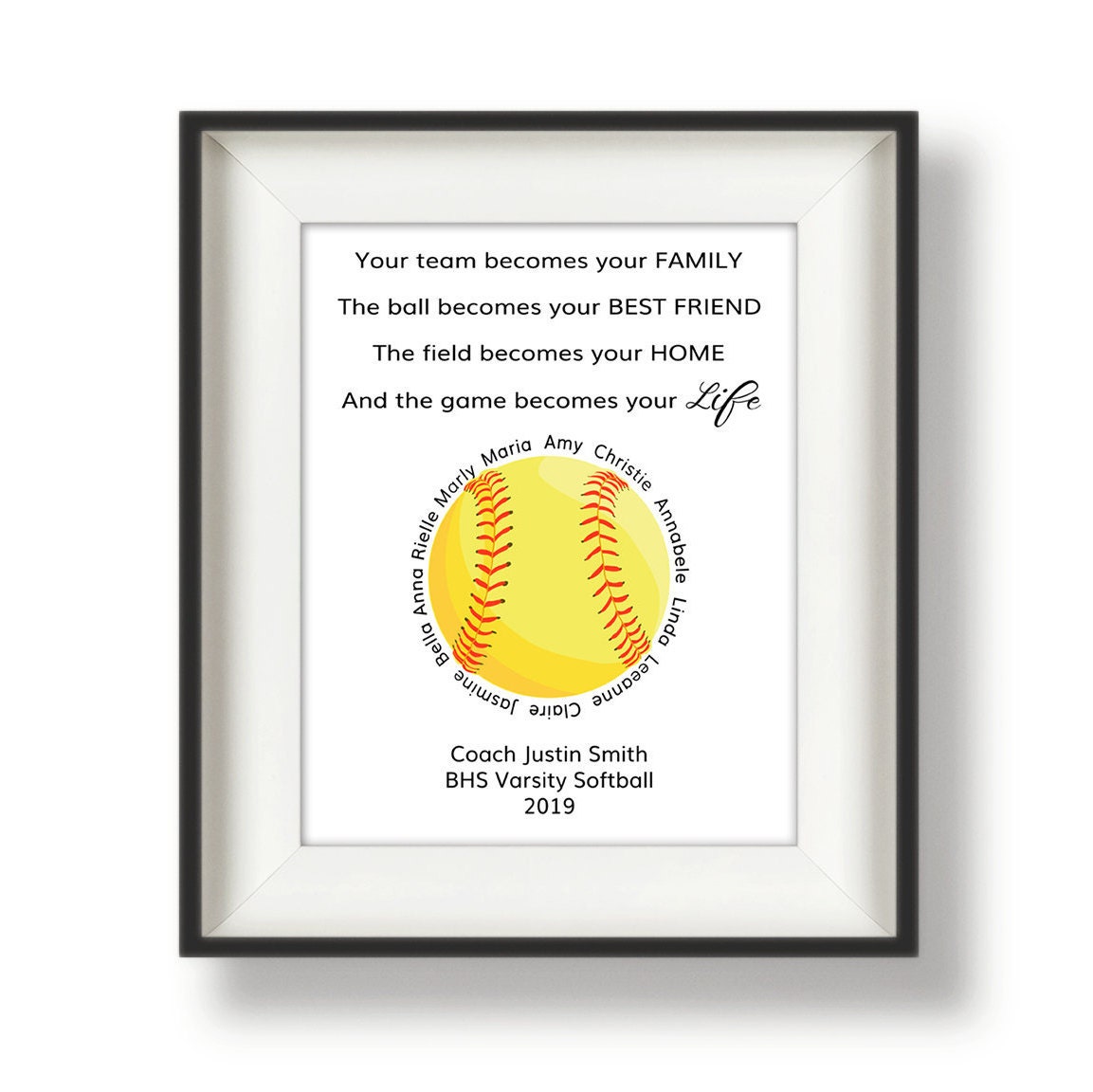 Coach Gifts Softball Gifts for Softball Coach Personalized Etsy