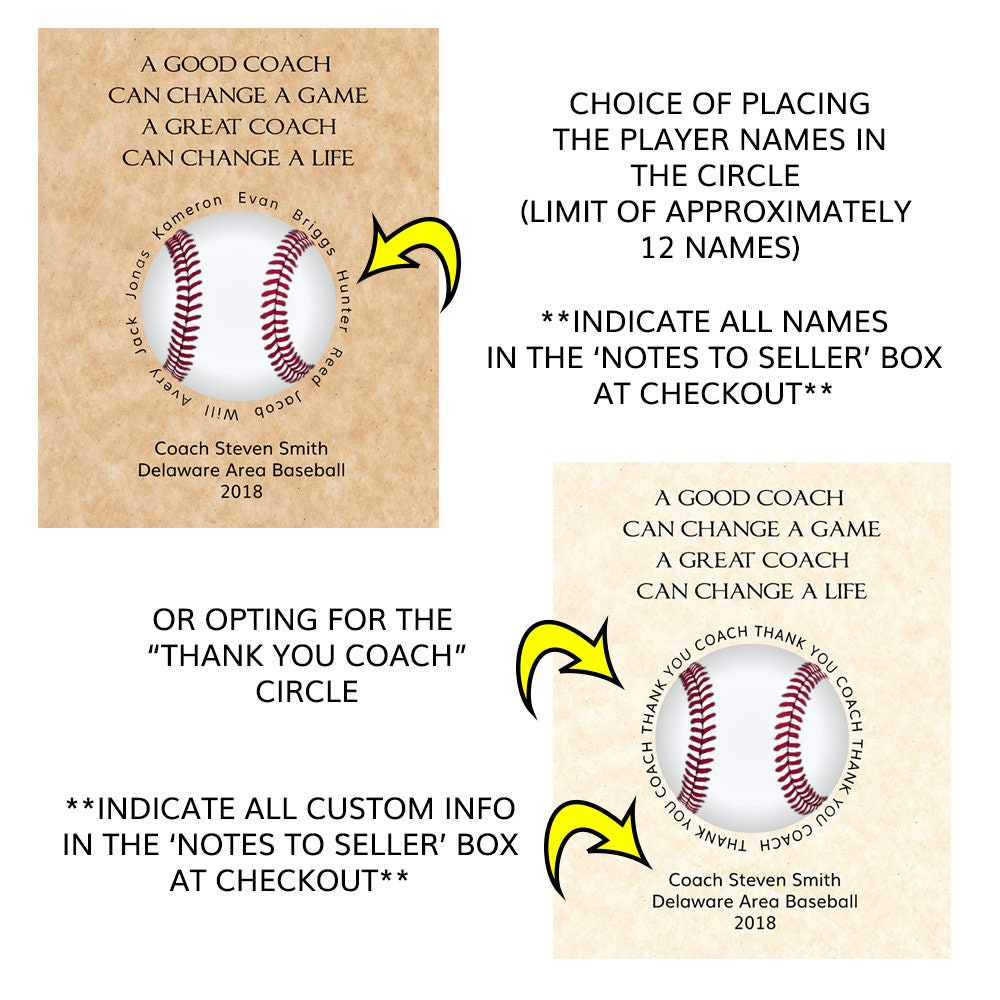 Baseball Coach Gift Gifts for Baseball Coaches Etsy