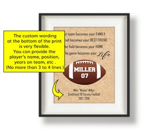 Football Theme Sponge Personalized With Two Lines of Text – The Photo Gift