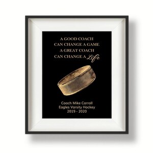 Gift for Hockey Coach - Hockey Gifts Coach - Ice Hockey Coach Gift - Hockey Coaches Gifts - Gift from Team - Great Coach - Gold
