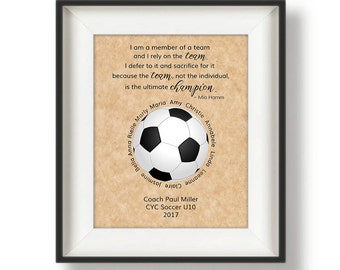 Gifts for Soccer Coaches - Personalized Soccer Coach Gift - Soccer Coaches - Soccer Coach Gift  - Mia Hamm Quote