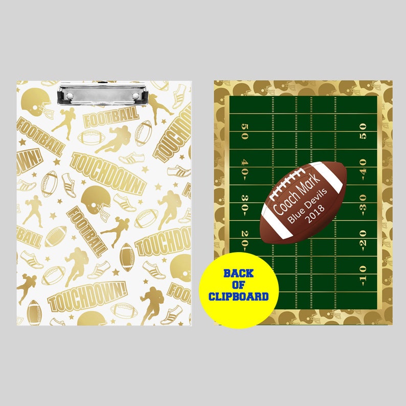 Football Coach Clipboard Personalized Sports Clipboard Etsy