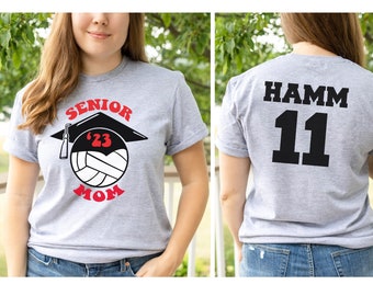 Personalized Senior Volleyball Mom Shirt, Class of 2024, Volleyball Senior Night, Team Mom Gift, Senior Mom 2024, Custom Volleyball Shirt